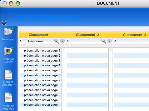 logiciel de gestion mac oreva : gestion de documents